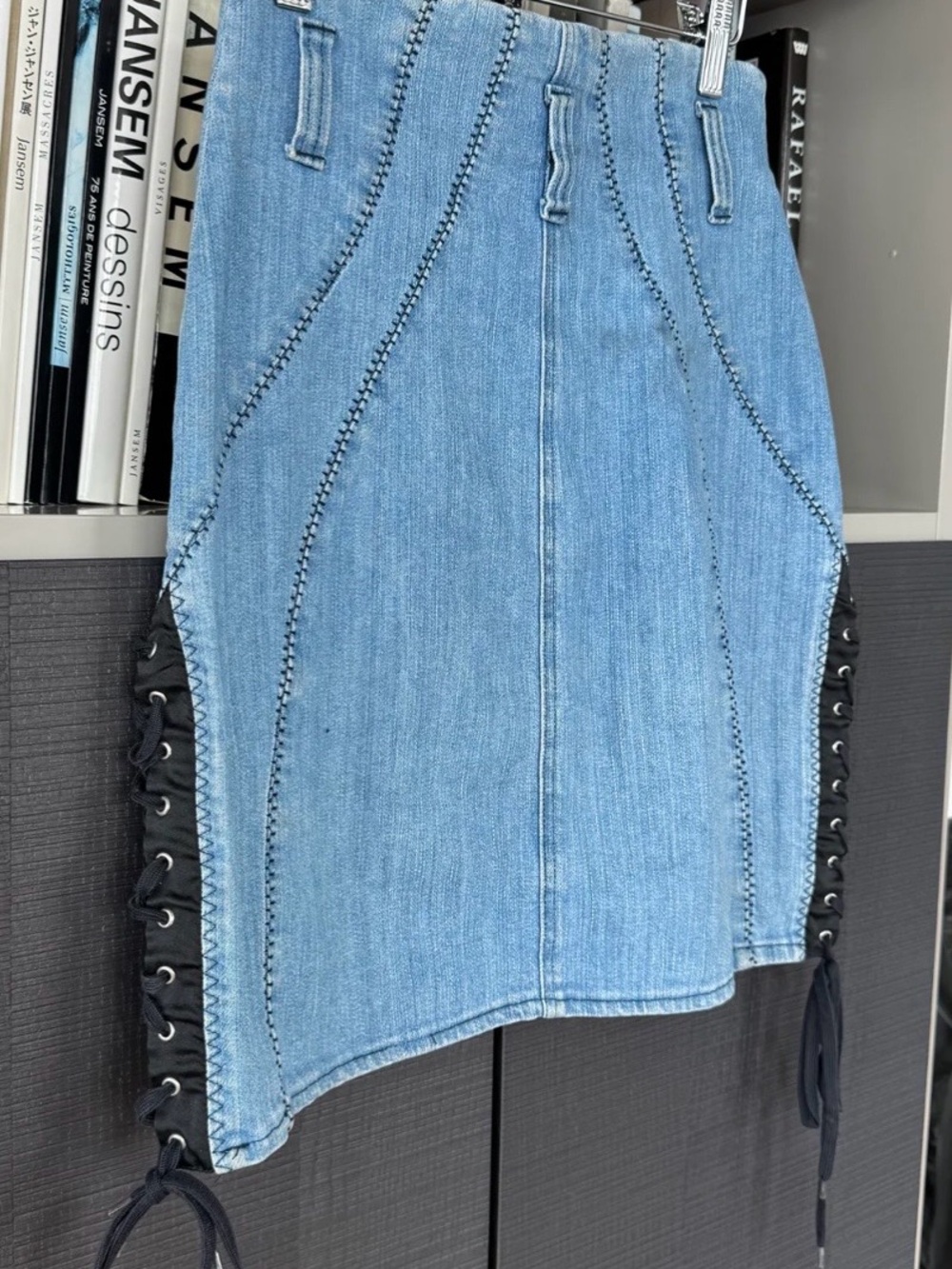 Dolce & Gabbana Light Blue Denim Lace-Up Mini Skirt - Picture 3 of 9